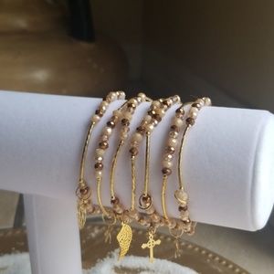 14k gold plated Handmade Semanario Bracelet Set